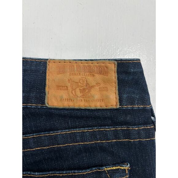 True Religion Jeans Women 29 Dark Wash Bootcut Low Mid Rise blokette y2k western - Picture 7 of 11